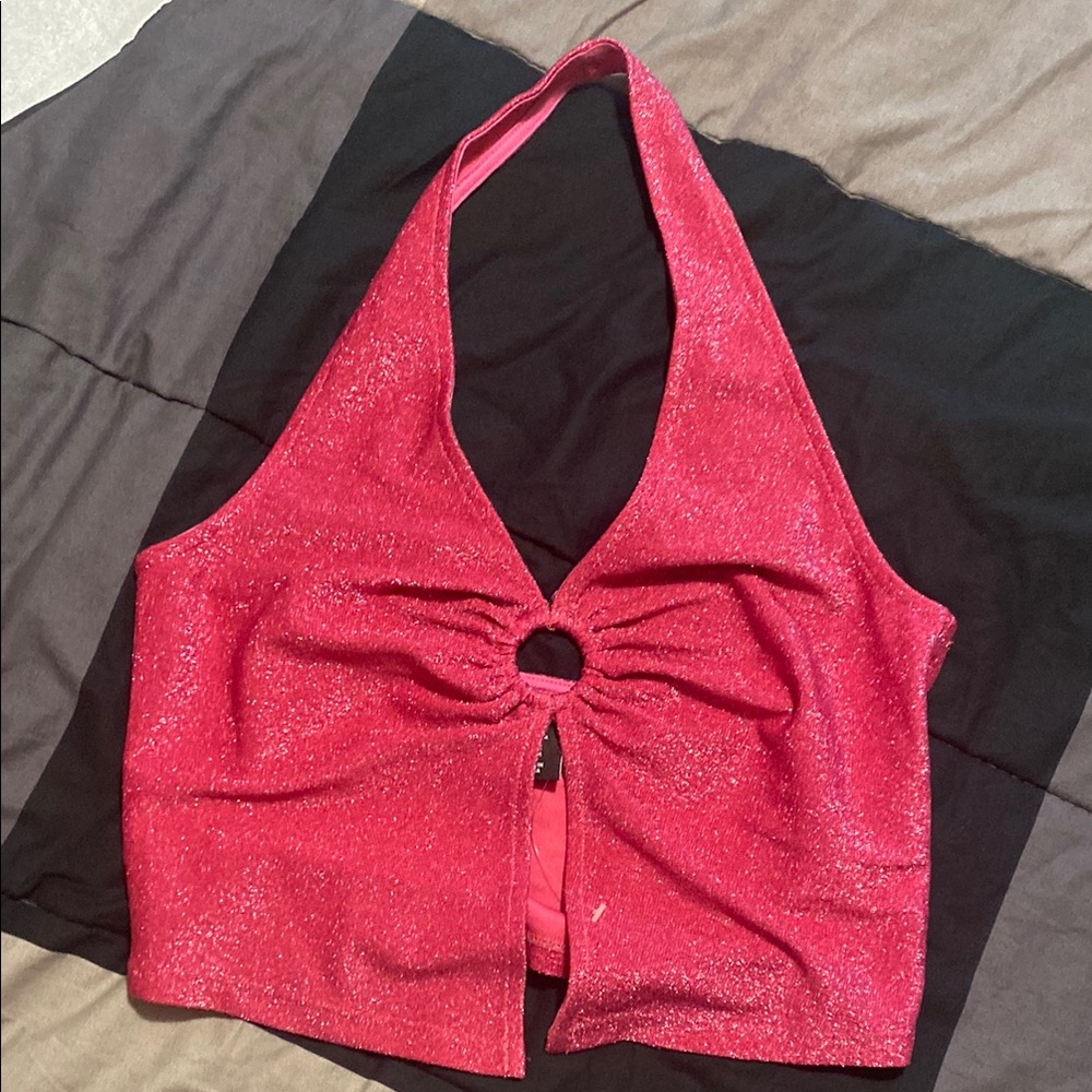 Sincerely Jules Pink Embellished Sleeveless Crop Top